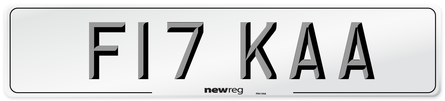 F17 KAA Number Plate from New Reg